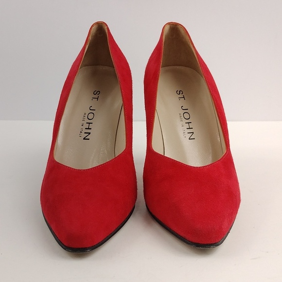 Vintage St John Red Suede Heels - Picture 4 of 12